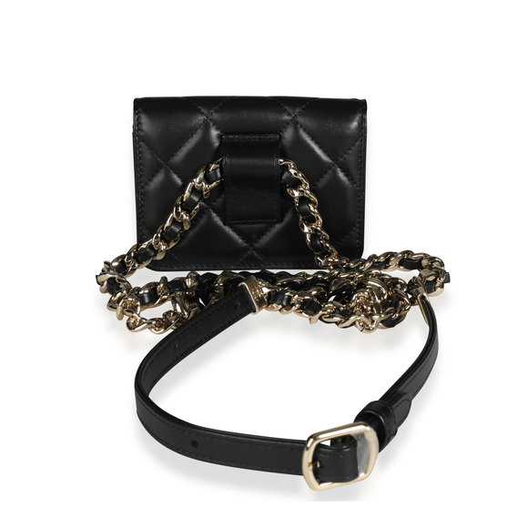 Chanel Black Quilted Lambskin Elegant Chain Mini  Belt Bag - Picture 2 of 8